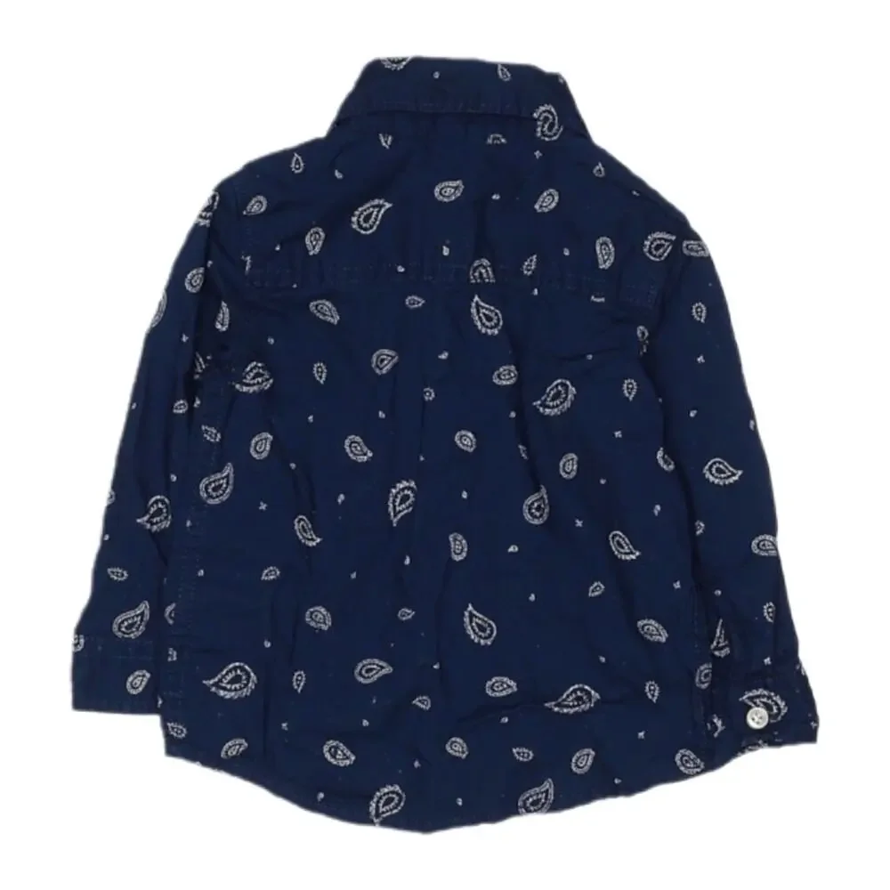 Carter’s Long Sleeve Paisley Button Down 12M Navy
